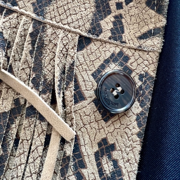 Hedi Slimane Suede Fringe Jacket, Saint Laurent, Snake print, new with tags - Picture 14 of 14